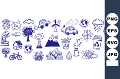 Hand Drawn Eco Doodle Clipart Bundle for Environmental Product Image 1