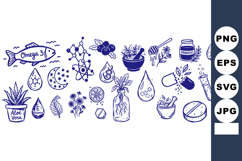 Hand Drawn Herbal Medicine SVG Clipart Bundle Product Image 1
