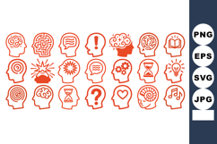 Brain and Mind Concept Icon Vector Bundle Product Image 1