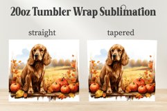 Cocker Spaniel Dog 20oz Tumbler, Fall Spaniel Dog Pumpkins Product Image 2