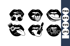 Black lips with cherry strawberry banana lipstick and candy Product Image 1