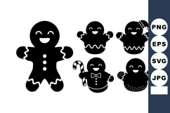 Gingerbread cookies set with Christmas holiday festive shape Product Image 1