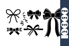 Decorative black bows vector set with various ribbon designs Product Image 1