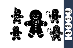 Gingerbread Cookies Vector Illustration with Smiling and Sad Product Image 1