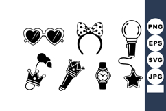 Collection of black and white fashion accessories vector wit Product Image 1