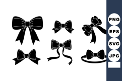 Collection of black bow ribbon silhouettes in various styles Product Image 1