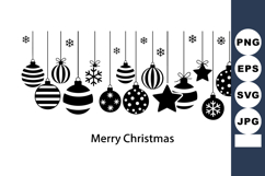 Christmas tree ornaments hanging with snowflakes and stars f Product Image 1