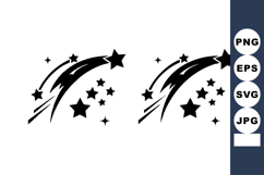 Shooting stars vector illustration with multiple star shapes Product Image 1