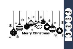 Christmas hanging ornaments decoration with snowflakes and M Product Image 1