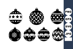 Christmas ornaments set black and white holiday decoration v Product Image 1