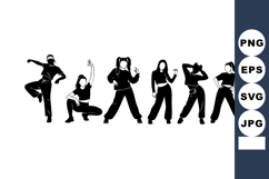 Group of six women dancing in black clothing performing mode Product Image 1
