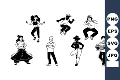 Diverse group of people dancing and posing in urban street s Product Image 1