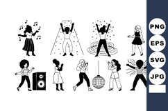 Diverse people dancing and enjoying music in various energet Product Image 1