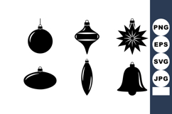 Christmas tree ornaments set with bell star and bauble shape Product Image 1
