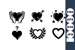 Heart icons with hands arrows stars question marks and laure Product Image 1