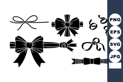 Decorative black ribbon bows and curls vector set for graphi Product Image 1