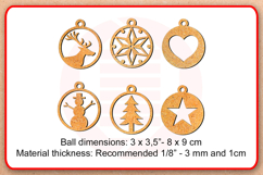 Laser cut Christmas ornaments Angel Tree Star Glowforge SVG Product Image 5