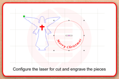 Laser cut Christmas ornaments Angel Tree Star Glowforge SVG Product Image 6