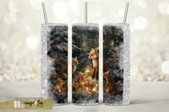 XMAS tumbler wrap, winter forest sublimation png Product Image 1