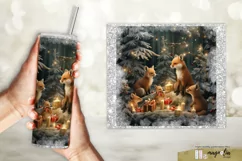 XMAS tumbler wrap, winter forest sublimation png Product Image 2