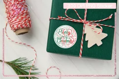 Christmas Sticker- PNG File - Round Merry Christmas Sticker Product Image 3