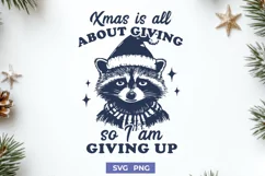 Xmas Is All About Giving Funny Raccoon Christmas SVG PNG Art Product Image 1