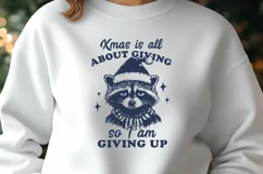 Xmas Is All About Giving Funny Raccoon Christmas SVG PNG Art Product Image 3