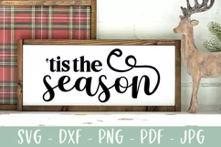 Tis The Season - Classic Christmas Farmhouse Sign SVG Product Image 1