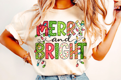 Merry And Bright PNG, Holiday PNG, Christmas Lights PNG Product Image 2