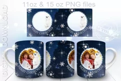 Personalized Christmas mug Png, photo Frame mug template Product Image 1
