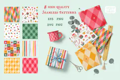 8 CHRISTMAS PATTERNS | EPS PNG SVG JPG Product Image 2