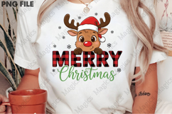 Xmas Reindeer Red Nose Plaid PNG Product Image 2