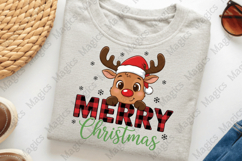Xmas Reindeer Red Nose Plaid PNG Product Image 3