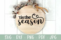 Tis The Season - Classic Christmas Farmhouse Sign SVG Product Image 3