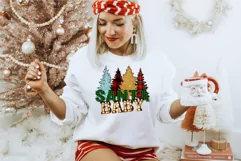 Xmas Santa Girl PNG Sublimation Gift For Her Shirts and Mugs