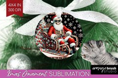 Christmas Skeleton Ornament PNG - Santa Xmas Sublimation Product Image 1