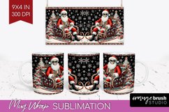 Christmas Skeleton Mug Wrap - Santa Mug Sublimation 15 Oz Product Image 1