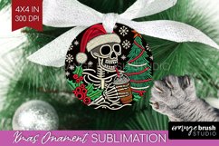 Christmas Skeleton Ornament PNG - Santa Xmas Sublimation Product Image 1