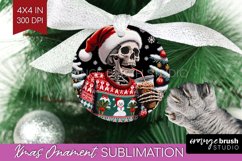 Christmas Skeleton Ornament PNG - Santa Xmas Sublimation Product Image 1