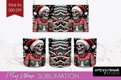 Christmas Skeleton Mug Wrap - Santa Mug Sublimation 15 Oz Product Image 1