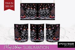 Christmas Skeleton Mug Wrap - Santa Mug Sublimation 15 Oz Product Image 1