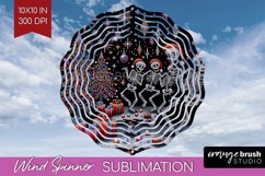Christmas Skeleton Wind Spinner Sublimation - Skull Santa Product Image 1