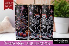 Christmas Skeleton Tumbler Wrap - Santa Tumbler Sublimation Product Image 1