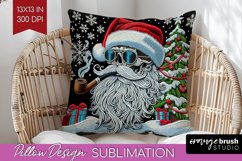 Christmas Skeleton Pillow Sublimation - Santa Pillow Cover Product Image 1