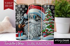 Christmas Skeleton Tumbler Wrap - Santa Tumbler Sublimation Product Image 1