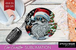 Christmas Skeleton Car Coaster PNG - Skull Santa Sublimatoin Product Image 1