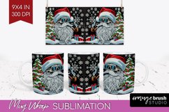 Christmas Skeleton Mug Wrap - Santa Mug Sublimation 15 Oz Product Image 1