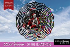 Christmas Skeleton Wind Spinner Sublimation - Skull Santa Product Image 1