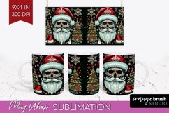 Christmas Skeleton Mug Wrap - Santa Mug Sublimation 15 Oz Product Image 1