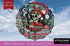 Christmas Skeleton Wind Spinner Sublimation - Skull Santa Product Image 1
